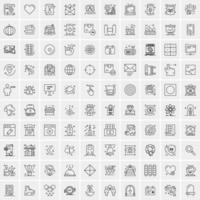 conjunto de 100 iconos de línea de negocios creativos vector