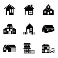conjunto de iconos de casa vectorial. se puede usar para indicar casas en planos, mapas y más vector