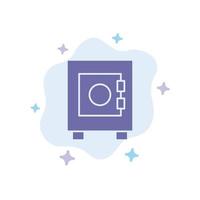 Locker Lock User Blue Icon on Abstract Cloud Background vector