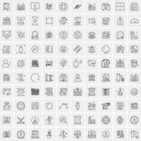 Pack of 100 Universal Line Icons for Mobile and Web vector