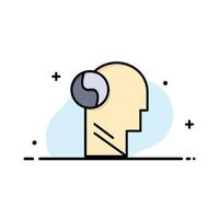 Sag Brian Head Mind  Business Flat Line Filled Icon Vector Banner Template