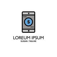 Application Mobile Mobile Application Dollar Business Logo Template Flat Color vector