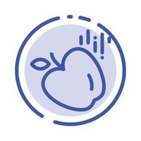 Apple Food Science Blue Dotted Line Line Icon vector