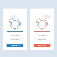 Graph Circle Pie Chart  Blue and Red Download and Buy Now web Widget Card Template vector