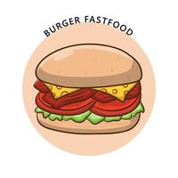 Burger Logo. Food and Drink Illustration. Junkfood and Fastfood Icon Symbol vector