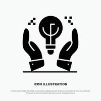 Protected Ideas Business Idea Hand solid Glyph Icon vector