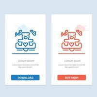 Hearts Love Loving Wedding  Blue and Red Download and Buy Now web Widget Card Template vector