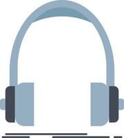 Audio headphone headphones monitor studio Flat Color Icon Vector