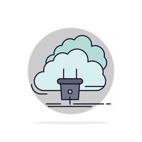 Cloud connection energy network power Flat Color Icon Vector