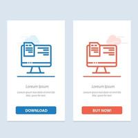 archivo de computadora educación en línea azul y rojo descargar y comprar ahora plantilla de tarjeta de widget web vector