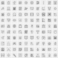 Pack of 100 Universal Line Icons for Mobile and Web vector