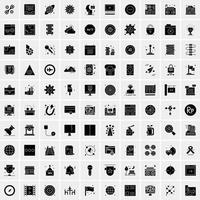 Set of 100 Universal Solid Icons vector