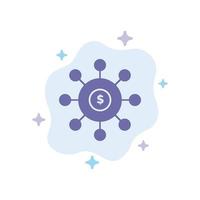 Dollar Money Connection Seeding Financial Blue Icon on Abstract Cloud Background vector