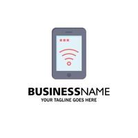 Mobile Sign Service Wifi Business Logo Template Flat Color vector