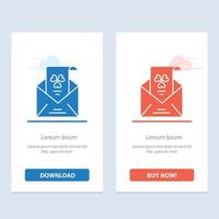 Emails Envelope Greeting Invitation  Blue and Red Download and Buy Now web Widget Card Template vector