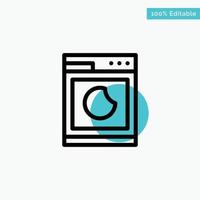 Cooking Machine Wash Clean turquoise highlight circle point Vector icon