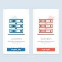 Computing Data Storage Network  Blue and Red Download and Buy Now web Widget Card Template vector