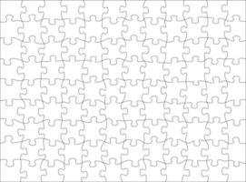 Blank jigsaw puzzle game template or background vector