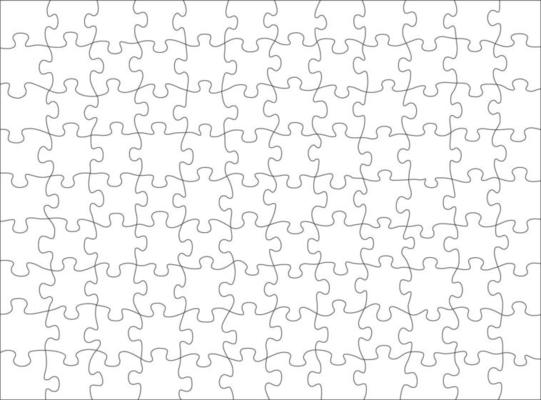 Jigsaw Puzzle Blank Template Cutting Guidelines Stock Vector