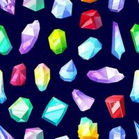 Crystals and gems seamless pattern background vector