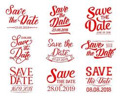 Save the Date lettering for wedding invitation vector