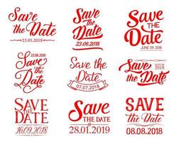 Save the Date lettering for wedding invitation vector