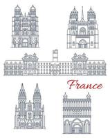 Travel landmark of France architecture icon vector