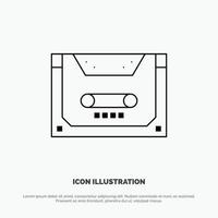 Analog Audio Cassette Compact Deck Line Icon Vector