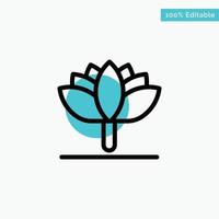 Flower Spring Flower Tulip turquoise highlight circle point Vector icon