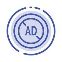 Ad Blocker Ad Blocker Digital Blue Dotted Line Line Icon vector