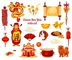 Chinese Lunar New Year holiday icon design vector