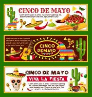 Mexican vector banners for Cinco de Mayo holiday