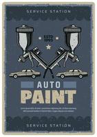 Vector retro poster for car paint service