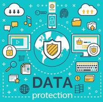 Vector poster for internet data protection