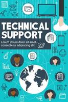 Technical support and customer service banner vector