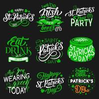 Patrick Day party Irish traditional holiday icons vector