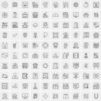 conjunto de 100 iconos de línea de negocios creativos vector