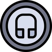 Earphone Headphone Basic Ui  Flat Color Icon Vector icon banner Template