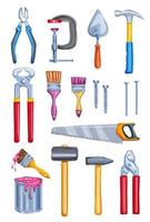 Watercolor work tool home repair instrument vector