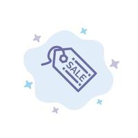 Ecommerce Shopping Tag Sale Blue Icon on Abstract Cloud Background vector