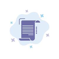 Document Report Note Paper Guidelines Blue Icon on Abstract Cloud Background vector