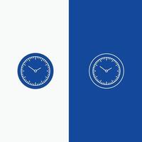 Time Watch Minutes Timer Line and Glyph Solid icon Blue banner Line and Glyph Solid icon Blue banner vector