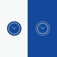 Time Watch Minutes Timer Line and Glyph Solid icon Blue banner Line and Glyph Solid icon Blue banner vector