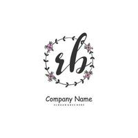 RB Initial handwriting and signature logo design with circle. Beautiful design handwritten logo for fashion, team, wedding, luxury logo. vector