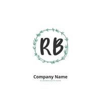 RB Initial handwriting and signature logo design with circle. Beautiful design handwritten logo for fashion, team, wedding, luxury logo. vector