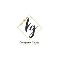 KG Initial handwriting and signature logo design with circle. Beautiful design handwritten logo for fashion, team, wedding, luxury logo. vector
