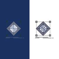 Architecture cluster grid model preparation Flat Color Icon Vector