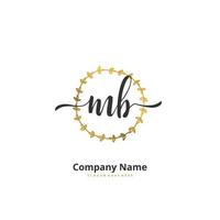 MB Initial handwriting and signature logo design with circle. Beautiful design handwritten logo for fashion, team, wedding, luxury logo. vector