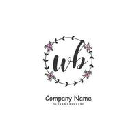 UB Initial handwriting and signature logo design with circle. Beautiful design handwritten logo for fashion, team, wedding, luxury logo. vector