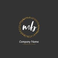 MB Initial handwriting and signature logo design with circle. Beautiful design handwritten logo for fashion, team, wedding, luxury logo. vector